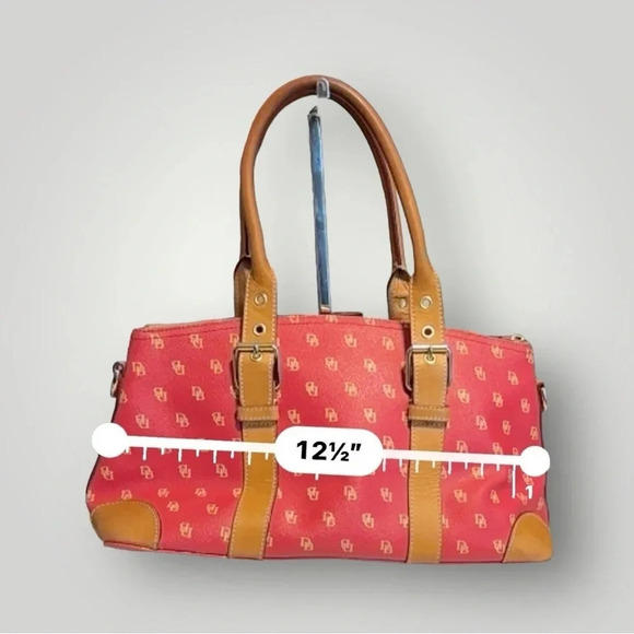 Dooney & Bourke Vintage Dome Berry Pebble Leather Satchel Bag Zip 12.5” x 7” - Picture 10 of 13